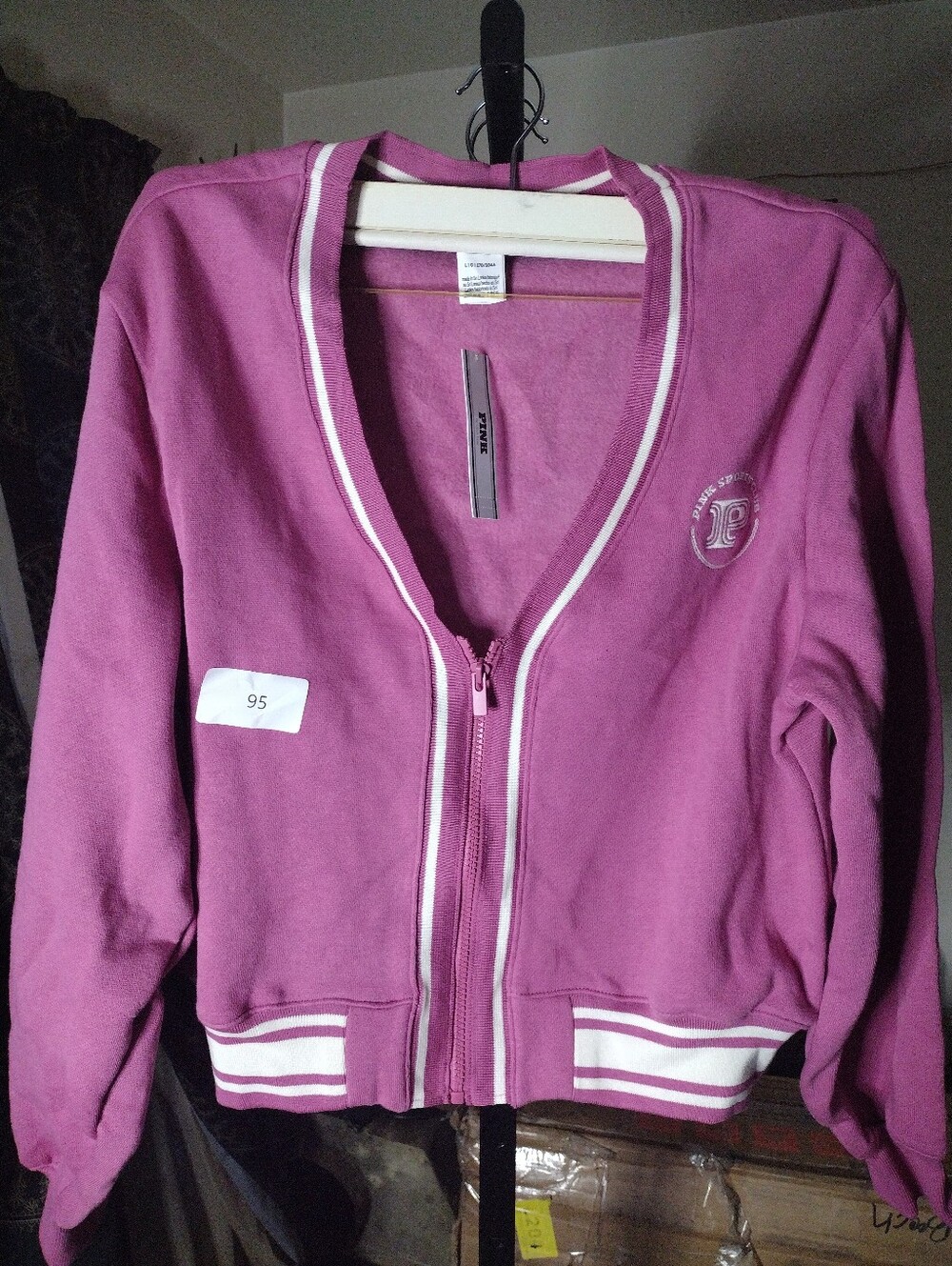 NWT PINK Victoria's Secret College V Neck Sweater Large